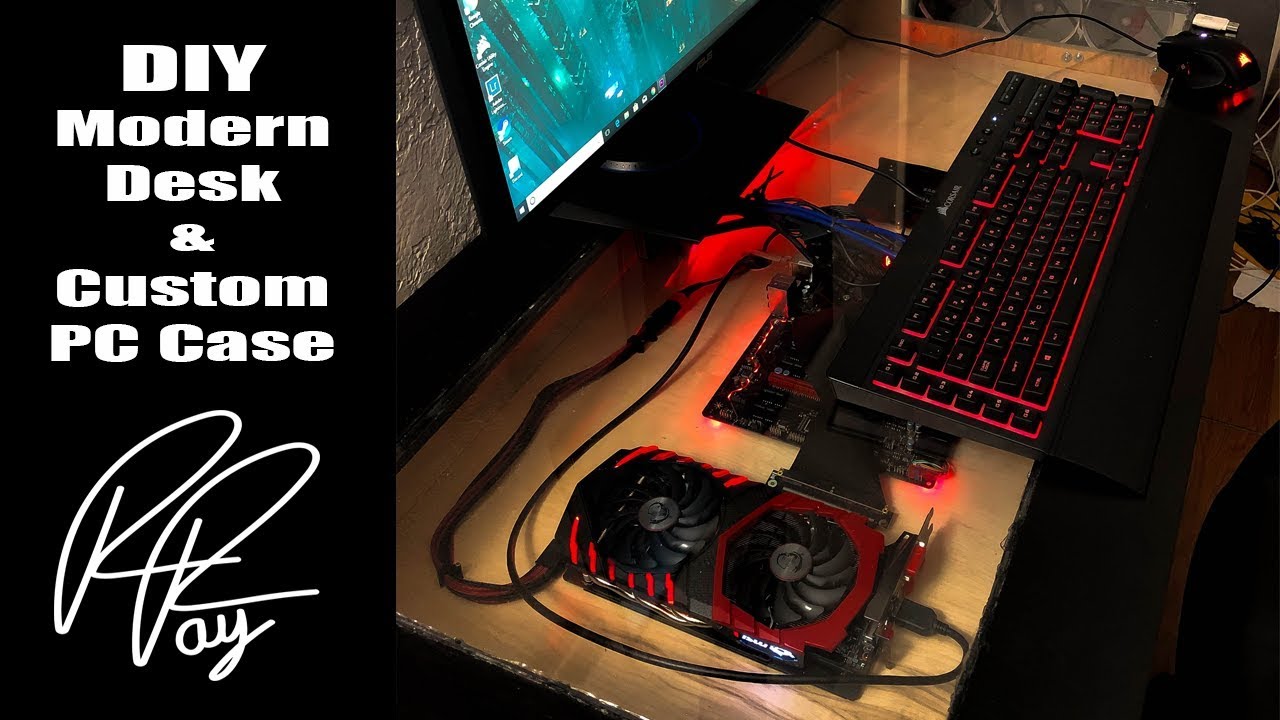 Diy Modern Desk Custom Pc Case Build Youtube