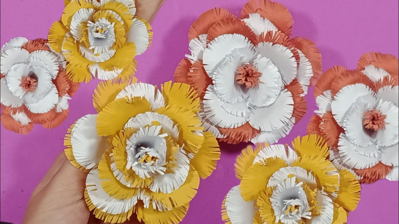 A Beautiful paper FlowerPaper RoseDiy paper Flower YouTube