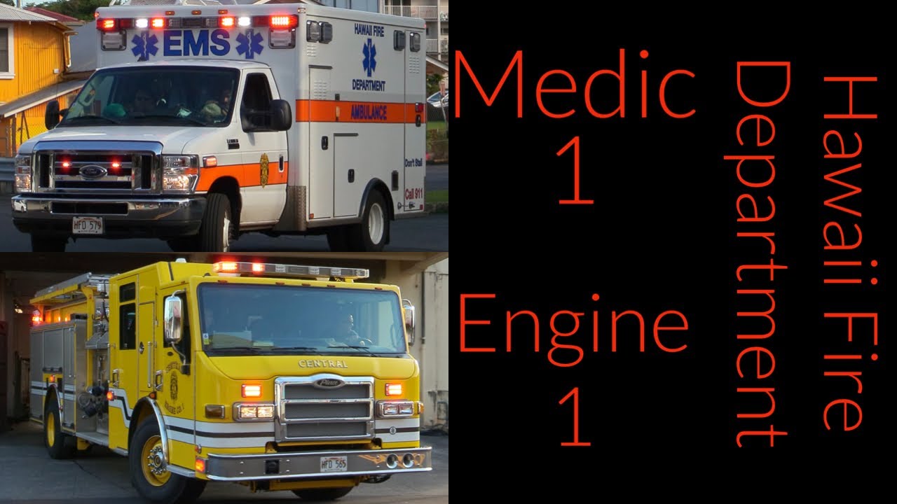 Hawaii Fire Department Engine 1, Brush 1, & Medic 1 Responding YouTube