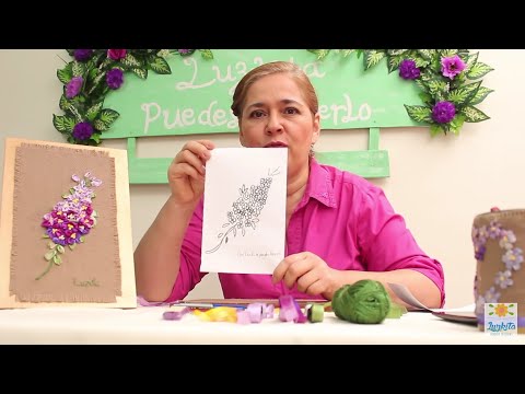COMO BORDAR CON CINTAS O LISTON PASO A PASO LA FLOR DELFINIO