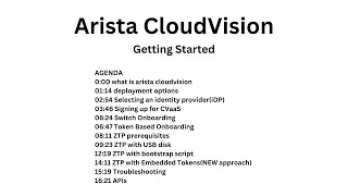 Arista CloudVision: Getting Started
