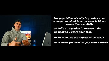 MCR3U - Exponential Growth of Population Word Problem (Grade 11 Functions)