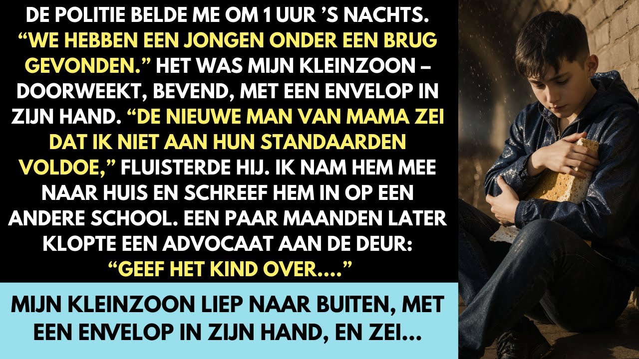 Politie belde om 1 uur: “We vonden een jongen onder een brug.” Het was mijn kleinzoon – nat, bevend