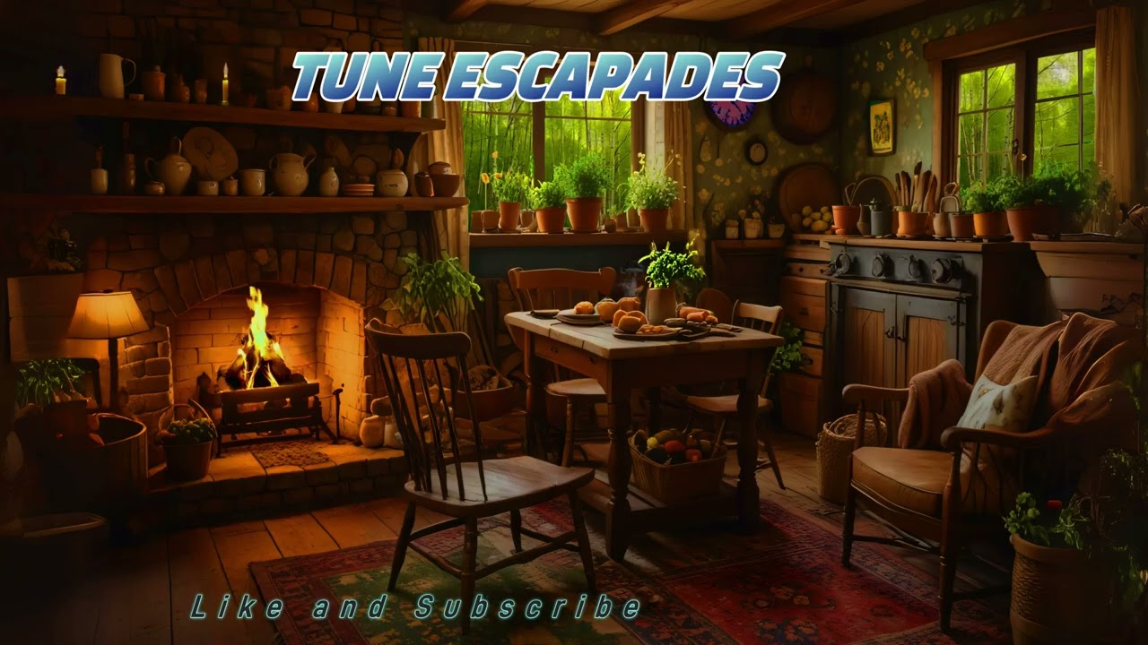 🍁🔥  Traditional Luxurious Environment Relaxation in a Rainy kitchen Ambience 🍁🌿  ASMR Ambience