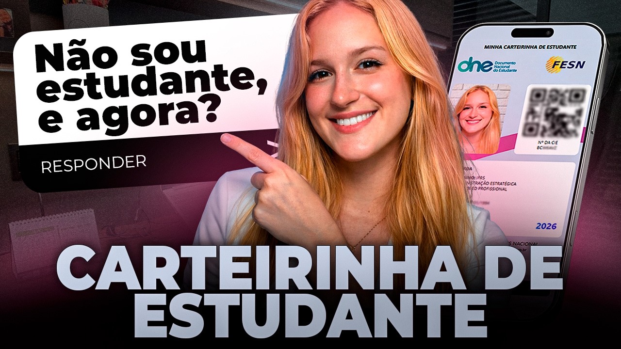 Thumbnail oficial do vídeo sobre matrícula e Carteirinha de Estudante