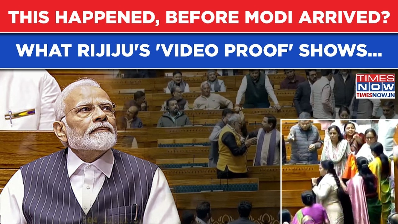 This Happened Before PM Modi Arrived In Lok Sabha? Rijiju's 'Video Proof' Shows Oppn Women MPs At...