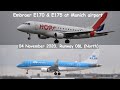 Nice Embraer aircrafts E170, E175 and E195 at Munich Airport  - 04 Nov 2020 -