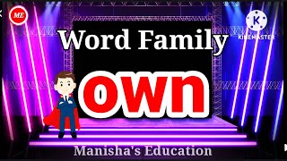 Word Family-own | own-word Family | Phonics Word Families | Word Bank | (@ManishasEducation )