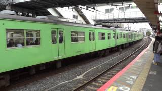 JR伏見駅　下り　普通　奈良行き　103系　発車
