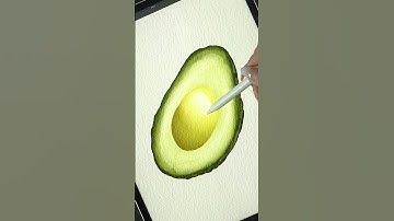 Easy draw an Avocado watercolor on Procreate #procreate #drawing #watercolor