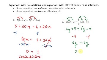 Equations with NO SOLUTIONS and ALL REAL NUMBERS