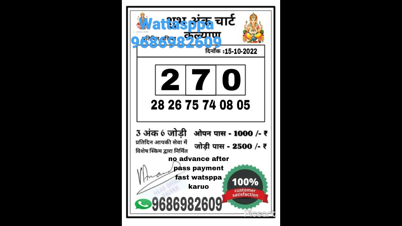 Kalyan main bazar 100%fix game 9686982609