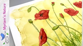 148] ALCOHOL INK Flowers ❣️ How to Paint Abstract POPPIES Without Fear screenshot 4