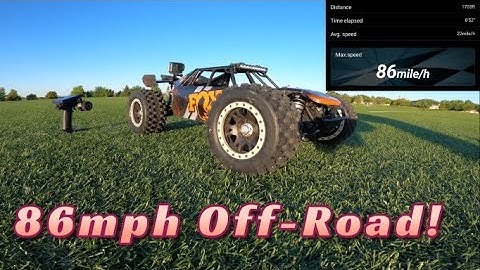 Losi DBXL-E 2.0 86mph Off-Road Speed Run And Crashes!