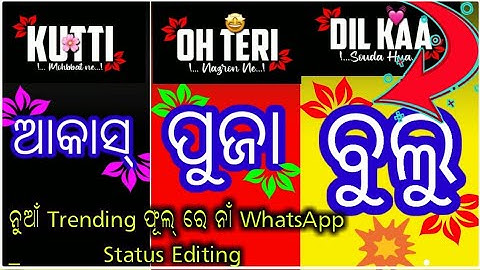 New Trend Flowers Name Status Editing Kinemaster || Odia Sambalpuri