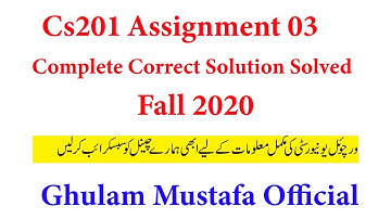 cs201 Assignment 3 Solution 2020