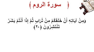 سورة الروم الأية 20