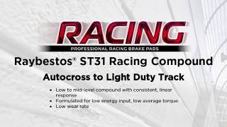 Raybestos ST31 Racing Brake Pad Formulation by Raybestos Brakes 361 views 4 years ago 34 seconds