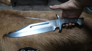 Forging a 26 cm Bowie knife, part 2, making the handle.