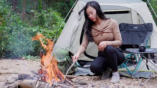 Solo Camping in the forest on New Year&#39;s Day - Susu Vlog