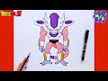 How to Draw FRIEZA 3RD FORM Step by Step | Dragon Ball Z Drawing Tutorial