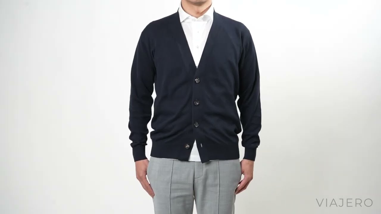 FILIPPO DE LAURENTIIS】最高級GIZAコットン超長綿を使用したVネック 