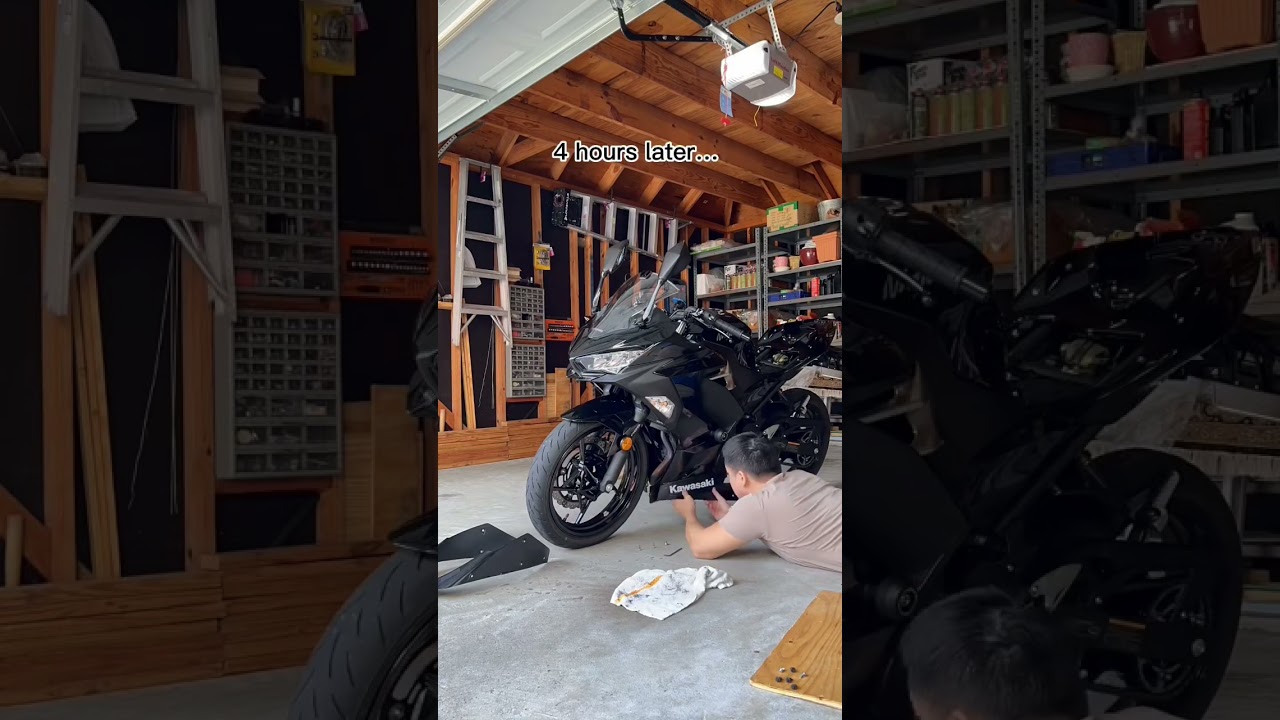 Installing Frame Sliders for My Ninja 400 Process FIRST TIME* 