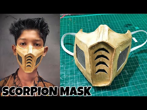 How to make a Scorpion mask - Free Template | DIY - Mortal combat scorpion mask with paper | Mask