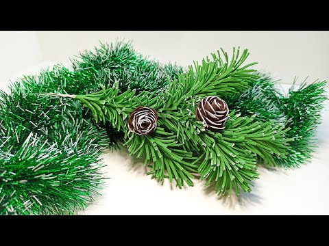 DIY Веточка елки из фоамирана своими руками. Новогоднее украшение.