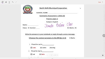 Class 3 English Revision Worksheet 2 Week 17(23/9/21)