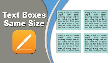 how to make text boxes the same size in apple pages for iCloud