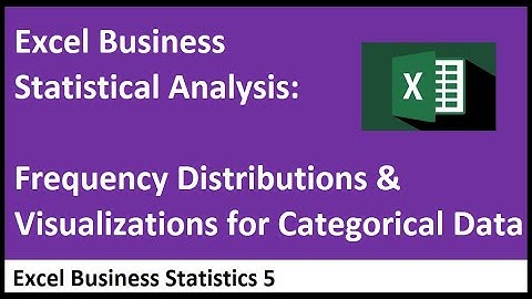 Excel Statistical Analysis 05: Frequency Distributions & Visualizations for Categorical Data