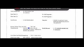 Contoh Sijil Cerai / Sijil Perakuan Cerai