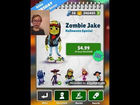 Unlocking Zombie Jake Halloween special Subway Surfers Part 19.