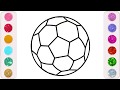 تعليم رسم وتلوين كرة القدم للاطفال/ / drawing , coloring football for kids