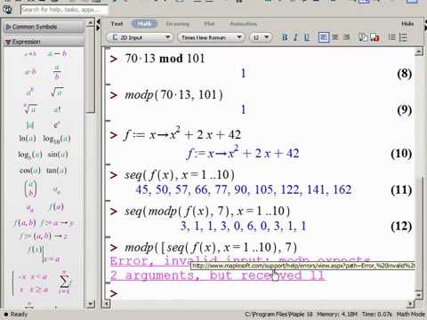 Modulare Arithmetik in Maple - YouTube