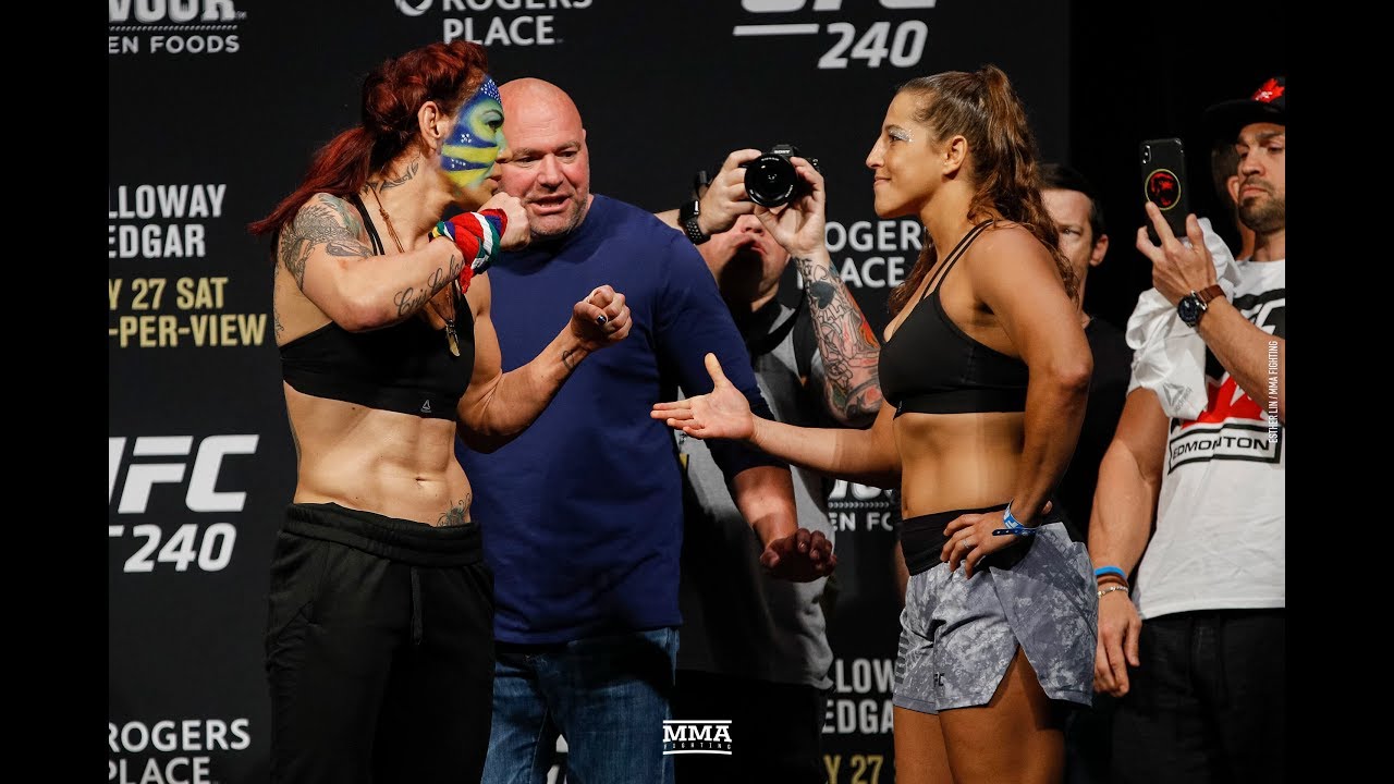 UFC 240: Cris Cyborg Stiffs Felicia Spencer on Handshake - MMA Fighting ...