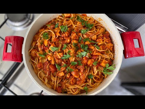 YOK BÖYLE BİR LEZZET 😋 TAVUKLU BOOOL SOSLU SPAGETTİ MAKARNA TARİFİ