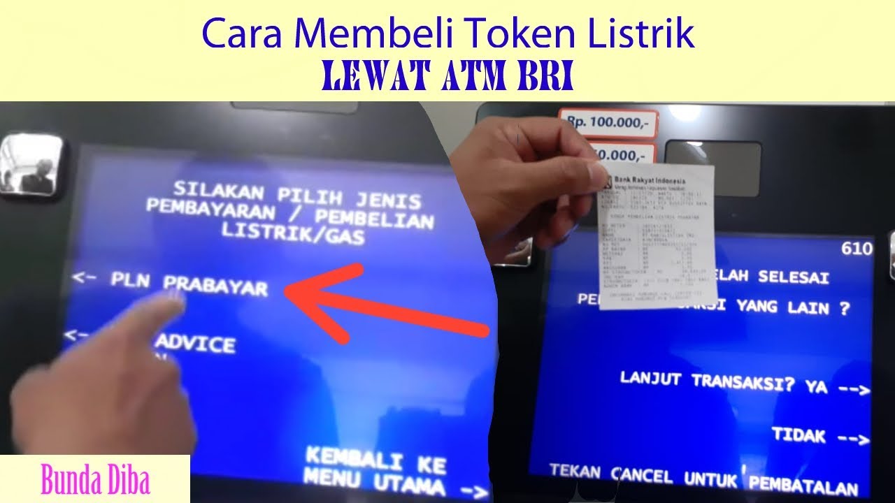 Beli pulsa listrik di ATM. 