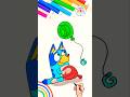 Bluey Drawing and Coloring | Learn to Draw Bluey with Balloons 🌈 🐶 #bluey #balloon #draw #shorts