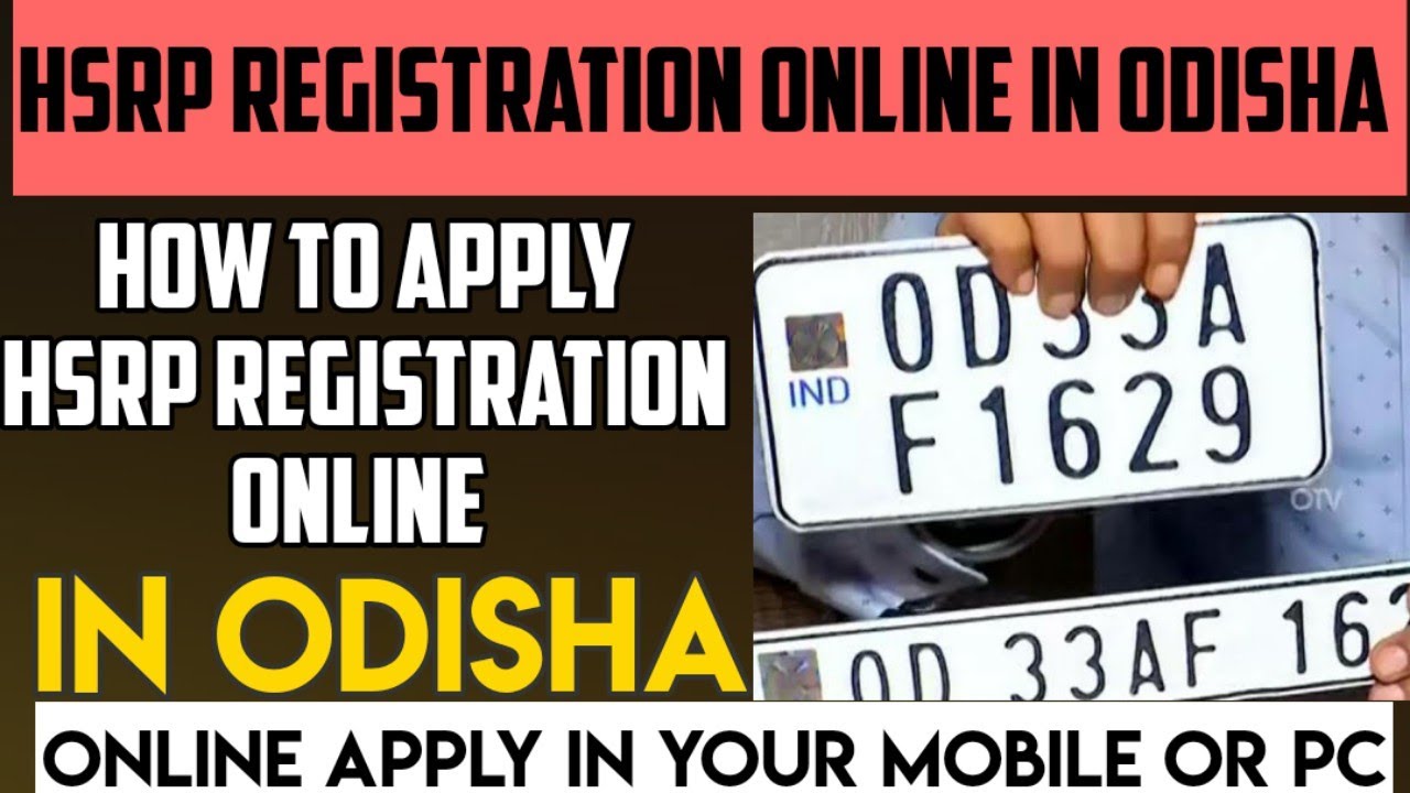 How To Apply HSRP Registration Online In OdishaHSRP Number Plate Apply