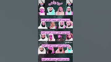 سورة الأعلى_بصوت القارئ رعد الكردي ، ماهر المعيقلي ، عبد الرحمن السديس ، ياسر الدوسري ، إدريس أبكر.)