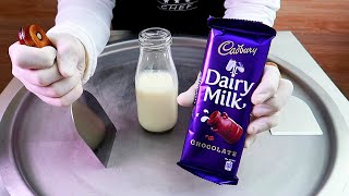 Cadbury Dairy Milk ice cream rolls street food - ايس كريم رول كادبوري ديري ميلك شوكولاتة