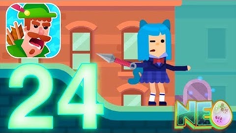 Bowmasters: Gameplay Walkthrough Part 24 - Neko The Schoolgirl! (iOS, Android)