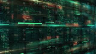 An array of code in virtual space.