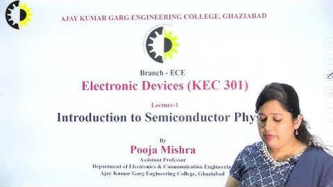 ELECTRONIC DEVICES LECTURE 01 