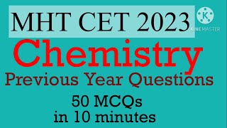 MHT CET 2023 | Chemistry | Previous Year Questions