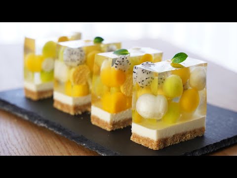     ?  Beautiful Melon Mango Jelly Cheesecake Recipe       