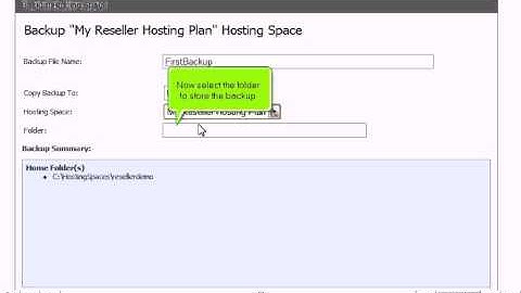 How to backup your hosting space in WebsitePanel
