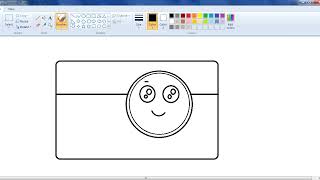 How To Draw A CUTE CAMERA in MS Paint Easily step by Step | Ms Paint Drawing Cartoon Easy